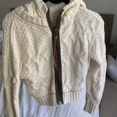 Nwt Free People Cropped Knit Hoodie. Size Xs. Knit Hoodie, Free People Tops, Free People, Womens Tops, Sweatshirts Hoodie, My Style, Cream, Knitting, Sweatshirts