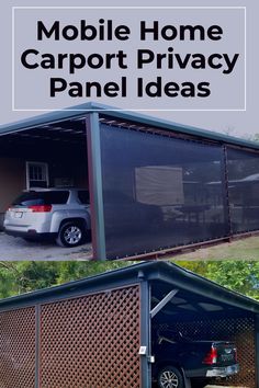 Mobile Home Carport Privacy Panel Ideas Patio Security Ideas, Enclosing Carport Ideas, Screen In Carport, Screen In Carport Ideas, Mobile Home Parking Ideas, Carport Privacy Ideas Diy, Carport Shade Ideas, Carport Screening Ideas, Carport Privacy Screen Ideas