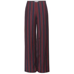 Carven Striped Wide-Leg Wool-Blend Trousers ($205) ❤ liked on Polyvore featuring pants, red, red stripe pants, striped wide leg pants, wool blend pants, red pants and red striped pants Red Wide Leg Trousers, Red Wide Leg Pants, White Wide Leg Trousers, Striped Wide Leg Trousers, Red Trousers, Stripe Pants, Striped Wide Leg Pants, White Trousers, Pants White