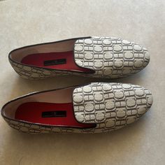 Like Knew Chic Beige Almond Toe Slip-ons, Designer Beige Slip-on Loafers, Elegant Cream Slip-ons, Chic Beige Slip-ons For Office, Chic Cream Flats With Rubber Sole, Chic Beige Slip-on Loafers, Chic Beige Flat Slip-ons, Chic Beige Flats With Removable Insole, Chic Beige Flats With Leather Sole