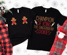 Are you looking for a funny Christmas shirt set for couples? This beautiful t-shirt set, with a trendy design, is meant to bring some fun into your life every time you will wear these tees, on Christmas eve and beyond. If you know a couple who would love to wear these trendy matching shirts for Christmas, this would make a great gift for them.  Check out more unique and funny designs in our shop, including more matching couple shirts: https://www.etsy.com/shop/AllTheHappyDesigns?ref=seller-platf Christmas Couple Tshirts, Matching Christmas Shirts Couples, Christmas Couple Shirts, Christmas Shirts Funny, Shirts For Couples, Couples Christmas, Matching Christmas Shirts, Christmas Onesie, Matching Couple Shirts