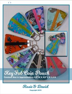 the key fob coin pouch pattern is shown