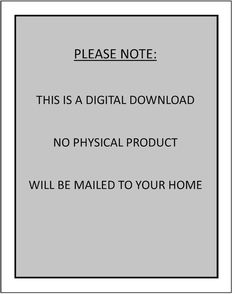 a sign that says please note this is a digital download no physical product will be mailed to your home