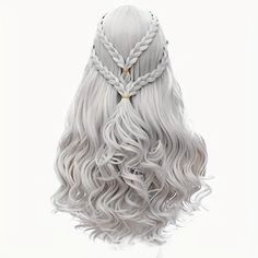 Wig Braided Long Curly Synthetic Silvery Grey Hair Length 26" Wig Cosplay Viking High-Quality Synthetic Fiber: Made Of High-Quality Synthetic Fiber, This Wig Is Soft, Comfortable, And Durable. Long Curly Design: The Long Curly Design Of This Wig Is Perfect For Adding A Touch Of Glamour To Your Halloween Or Cosplay Costume. Versatile: This Wig Is Perfect For A Variety Of Occasions, Including Halloween, Cosplay Parties, And More. Easy To Wear: With An Adjustable Strap, This Wig Is Easy To Wear And Curly Design, Targaryen Hair, Long Silver Hair, Hair Length, 9th Birthday, Wig Styles, 10th Birthday, Long Curly, Reading List