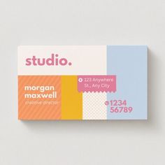 the business card is designed to look like it has different colors