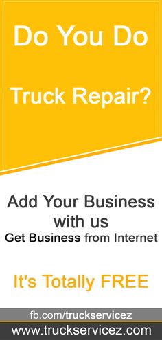 a yellow and white advertisement with the words do you do trailer repair?