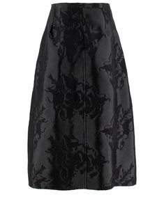 Elegant midi skirt with a flared cut made of jacquard boucl? fabric with Fabula Vitae designs. A refined garment to add a touch of exclusivity to your outfit. Composition: 45% PL, 20% PC, 15% PA, 14% WV, 6% WM Elegant Midi Skirt, Black Midi, Margiela Shoes, Alessandra Rich, Pleats Please Issey Miyake, Zimmermann Dress, Black Midi Skirt, Beautiful Boots, Skirt Suit