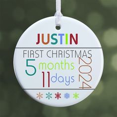 a personalized ornament for the first christmas 5 months after it was released