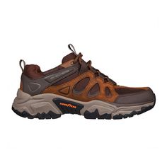 Skechers Relaxed Fit® Terraform Selvin Men's Shoes Brown Slip-resistant Walking Shoes For Hiking, Brown Round Toe Walking Shoes For Adventure, Brown Walking Shoes Round Toe For Adventure, Brown Walking Shoes With Round Toe For Adventure, Brown Slip-on Waterproof Boots For Outdoor Activities, Rugged Slip-resistant Walking Shoes For Outdoor, Brown Outdoor Walking Shoes With Rubber Sole, Brown Sneakers With Cushioned Footbed For Outdoor Work, Brown Rubber Sole Walking Shoes For Adventure