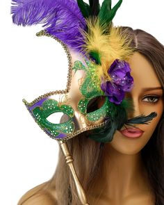 PRICES MAY VARY. An elegant holding stick masquerade mask made perfect for costume events, weddings, prom, cosplay and more. Comes with a holding stick for a stylish and comfortable aesthetic feel. Timeless Elegant holding stick masquerade mask. A brocade lace masquerade mask with a stick, made with a burlesque theme in mind. Feather Mask Size: 7" x 10". Holding stick length: 12 inches. Great for teens, adults and children over 12 years of age. Excellent mardi gras mask for festivals, events, co Masquerade Mask With Stick, Burlesque Theme, Lace Masquerade Masks, Comfortable Aesthetic, Feather Mask, Women Costume, Lace Mask, Masquerade Costumes, Venetian Mask