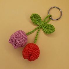 Tulip Flower Keychain / Bag Charm: Enjoy making this #Crochet interactive pattern by SuzyKippleton (@suzyK) only on @ribblrit with unique tools - Free App available! Get this pattern now and start crafting! Bag Charm Crochet, Keychain Crochet Pattern, Charm Crochet, Unique Tools, Keychain Crochet, Flower Keychain, Tulip Flower, Keychain Bag, Crochet Keychain