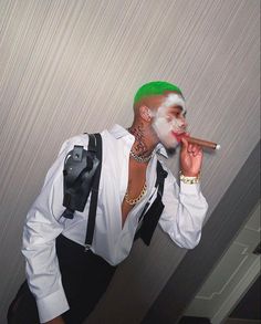 Joker Guy Costume, Hot Guy Costumes, Black Mens Halloween Costumes, Men’s Holloween Costume Ideas, Halloween Costumes For Black Guys, Black Male Halloween Costumes, Black Joker Costume, Joker Costume Black Man, Easy Home Costumes