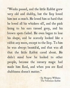 an old book page with the words, we were passed and the little rabbit grew very old