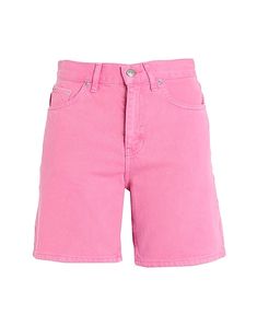 Jeans Rosa, Pink Denim Shorts, Bermuda Jeans, Denim Details, Denim Shorts Women, Shorts Jeans, Curator Style, Long Length, Stretch Cotton