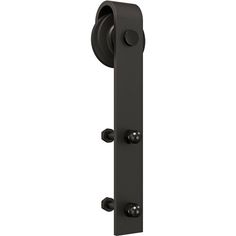 a black door handle with two knobs