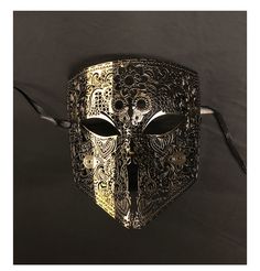 Medieval Black Masks And Prosthetics For Fantasy Events, Black Medieval Masquerade Mask, Medieval Black Masquerade Mask, Black Medieval Masquerade Mask For Fantasy Events, Medieval Black Masquerade Mask For Fantasy Events, Medieval Style Black Masquerade Mask, Medieval Black Mask For Costume, Medieval Black Costume Mask, Gothic Gold Masquerade Mask For Carnival