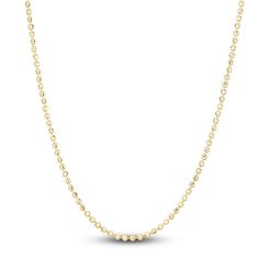 Dynamic beads of 14K yellow gold nestle to create this elegant women's 2.0mm beaded chain necklace. The 24-inch necklace secures with a lobster clasp. Classic Beaded Chain Necklace With Round Beads, Classic Yellow Gold Beaded Chain Necklace, Yellow Gold Satellite Chain Necklace With Round Beads, Yellow Gold Beaded Chain Necklace With Round Beads, Yellow Gold Beaded Chain Necklace, 14k Yellow Gold Single Strand Chain Necklace, 14k Gold Single Strand Chain Necklace In Yellow Gold, 14k Gold Beaded Chain Necklace With Round Beads, 14k Gold Beaded Chain Necklace