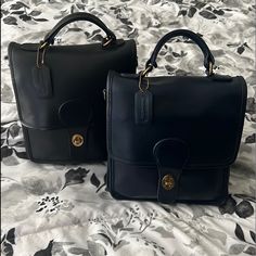 Leather Has Been Restored And In Beautiful Condition. As Expected Hardware Has Signs Of Wear. Both Include Crossbody Straps That Are Also In Excellent Restored Condition. Leather Is Shiny And Clean. Reloved Bags Are Being Sold On Coach.Com For $750 Coach Bags, Black Blue, Black Color, Blue Black, Bag Lady, Navy, Signs, Leather, Women Shopping