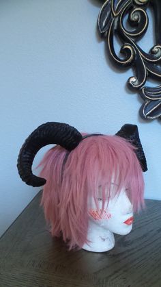 "This is one of many models that we have had on our design table awaiting release! Whether it's a satyr, forest nymph, role play or just for fun, these horns are hot. They are mounted onto a 0.5inch teethed headband and the ears are removable! Though fantastic to behold and incredibly detailed, No other set like this will come close to being as light! Like everything else we develop, they are easy to wear and extremely comfortable when on, for hours of use (some even forget that they are wearing Fantasy Horns, Horns Headband, Forest Nymph, Horn Headband, Ram Horns, Bull Horns, Headband Black, Black Bull, Stage Costume