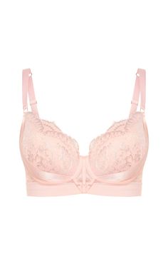 Level up your lingerie game with the Alexis Contour Longline Bra! Sweet and sophisticated in a dainty blush hue, you'll be sure to make an impression. Not only does it look great, but this bra is also designed with features to properly support your bust while still feeling comfortable - adjustable shoulder straps and underwire are perfect for finding that just-right fit. The mesh contrast lace, side bust uplifting paneling, stretch mesh back, and triple hook and eye back fastening will make sure Elegant Pink Nursing Bra With Built-in Bra, Elegant Pink Nursing Bra With Removable Pads, Elegant Fitted Pink Nursing Bra, Elegant Pink Underwire Nursing Bra, Pink Full Coverage Nursing Bra With Padded Cups, Feminine Push-up Bra With Medium Support, Pink Nursing Bra With Medium Bust Support, Full Cup Pink Nursing Bra With Padded Cups, Pink Full Cup Nursing Bra With Padded Cups