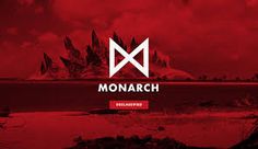 the logo for monarch on a red background