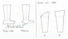 the diagram shows how to draw boots for different types of feet and ankles, from top to bottom