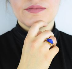 Large Lapis Lazuli Ring, Statement Lapis Ring, Big Gemstone Ring, Bohemian Lapis Ring, Big Ring For Woman, Artisan Stone Ring, Gift For Her Gemstone: Genuine Lapis Lazuli. Birthstone: (February 19 - March 19). Zodiac: Sagittarius. Chakra: Third Eye, Throat. Lapis Lazuli is a crystal of truth in all aspects. It reveals inner truth, and promotes self-awareness and the acceptance of that knowledge. Use the drop down list to select the color finish you prefer (plain silver, yellow gold). ⚜️Weight: 6 Big Ring, Lapis Ring, Lapis Lazuli Necklace, Lapis Lazuli Ring, Big Rings, Zodiac Sagittarius, February 19, March 19, Unique Gemstones