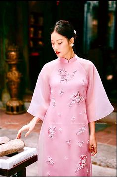 📌HANDMADE item  At EmTam Boutique, you will find the most stylish outfits in a wide size range and high quality at reasonable prices    📌 MESSAGE us if you're not sure of your ASIAN AODAI SIZE   Please LOOK AT THE SIZE CHART CAREFULLY BEFORE ORDERING   📌 This set includes 1 ao dai top & pants, perfect for any special occasions like lunar New year, mid-autumn festival, wedding, temple, church or photoshoot...   📌 There might be up to 10% color variance due to lightning and viewing devices Pink Summer Wedding Cheongsam, Summer Wedding Pink Cheongsam, Traditional Pink Cheongsam For Wedding, Traditional Fitted Pink Cheongsam, Traditional Fitted Pink Ao Dai, Traditional Pink Ao Dai For Wedding, Pink Short Sleeve Cheongsam For Spring, Long Pink Embroidered Sets, Long Pink Embroidered Set