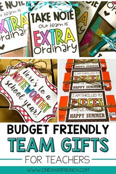 a bunch of free printables for teachers to make their own gift tags and giveaway