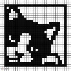 a black and white pixellated image of a cat