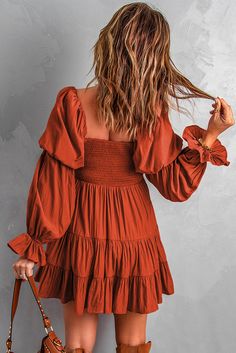 Featuring a stylish v-neck off shoulder cut, stylish lantern sleeves, and smocked detailing with a ruffled finish. A true statement dress. Sizes: Small 0-4 Medium 6-8 Large 10-12 X Large 14-16 Model is 5'6" wearing size small. Length of small is approx. 27". Fabric is made of 95% polyester 5% spandex blend. Fit is true to size Cute Lantern, Lisa Fischer, Tiered Mini Skirt, Tiered Mini Dress, Shape Matching, High Heels Sandals, Mini Robes, Bodycon Floral Dress, Off Shoulder Fashion