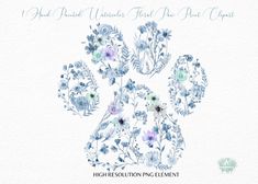 a watercolor painting of flowers and plants with the words high resolution png element