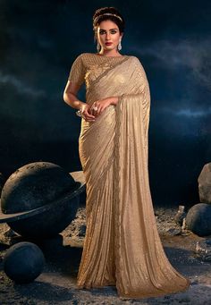 Net Saree with blouse in Beige colour 6314 Desc: Color : Beige Fabric : Net Wash Care : Dry clean Sleeve Style : Short Sleeve Long Sleeves : Done only in Custom Stitch Sleeves Lining : Done only in Custom Stitch Bust Size : 32 to 42 Inches Occasion : Wedding Sangeet Reception Navratri Gudi Padwa Ugadi. With Express Free Shipping Buy Indian Party wedding and bridal sarees Net Saree with blouse in Beige colour 6314 online in USA, UK and Canada from KollyBollyEthnics.com Reception Saree, Wedding Sarees Online, Party Sarees, Wedding Saree Indian, Net Saree, Designer Saree, Traditional Sarees, Party Wear Sarees, Bridal Saree