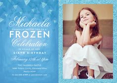 Winter Princess Birthday Party Invitation | simplytoimpress.com Princess Birthday Party Invitations, Frozen Bday Party, Disney Frozen Birthday Party, Disney Frozen Birthday, Princess Invitations, Girl Birthday Party Invitations, Winter Princess, Baby Announcement Cards, Princess Kids