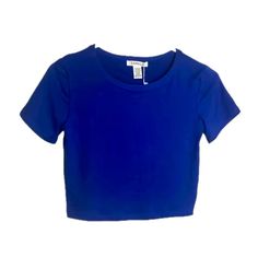 Short Sleeve Roundneck Royal Blue Crop Top By Capella Apparel - Color: Royal Blue - Soft And Lightweight - Soft, Stretchy Fabric - Women’s Basic Crop Top Fitted Basic Blue Crop Top, Basic Fitted Blue Crop Top, Royal Blue Fitted Short Sleeve Top, Royal Blue Crop Top, Basic Crop Top, Blue Crop Top, Tops Short Sleeve, Blue Crop Tops, Blue Soft