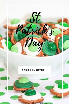 st patrick's day pretzel bites in a bowl