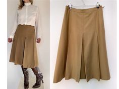 "women 1970s vintage pleated wool couture SKIRT  label : RODIER -PARIS  size fr 40-uk12-us 6 ( model is a size fr 38- uk 10- us 6 for ref ) check carefully with your waist measurement  zipped on the side , fully lined , no pockets  measurements : waist :68cm /27é height 68cm .27\" hips 98cm /38.6\" excellent vintage condition , has been dry cleaned by a professional" Couture Skirts, 1970s Women, Formal Skirt, Women Formals, Wool Skirt, Waist Measurement, Womens Skirts, Wool Skirts, Women Vintage