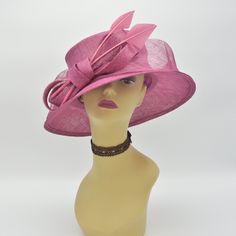 "✿*.Key Features.*✿ This is a vintage style hat that let you feel like you went back to the past. Beautiful hat! Great for Kentucky derby, weddings, church, Easter, Royal Ascot, horse races, cocktails, tea party, or any hat wearing occasion. Hat base size: From front to back: 14\"(36cm) From left to right: 13.75\"(35cm) Head girth: 22.5(57cm) , adjustable string inside to make smaller to fit your head. If you want other colors in this style, just search the same item code in my store, you will f Wide Brim Hats For Kentucky Derby And Vintage Events, Wide Brim Hats For Kentucky Derby, Mini Sinamay Hat With Short Brim For Races, Wide Brim Fascinator For Vintage Events, Sinamay Mini Hat With Short Brim For Races, Wide Brim Hats For Royal Ascot And Vintage Events, Sinamay Mini Hats With Short Brim For Races, Adjustable Vintage Hats For Races, Vintage Hats For Kentucky Derby Races