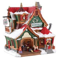 Lemax Santa's Wonderland The Elf Workshop Lighted Building Elf Workshop, Toy Workshop, Lemax Village, Lemax Christmas Village, Christmas Village Sets, Lemax Christmas, Christmas Village Houses, Christmas Village Display, Holiday Village