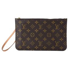 This pochette is made of signature Louis Vuitton monogram canvas and includes an optional vachetta leather wristlet strap. The polished brass top zipper opens to a beige striped fabric interior with a pocket. Retail. Color: Brown monogram print Material: Coated canvas with vachetta leather details Year: 2019 Comes with: vachetta strap Condition: Excellent. Made in France Measurements~ Height 6” Length 9.75” Strap length: 12” Louis Vuitton Monogram Neverfull, Pochette Louis Vuitton, Louis Vuitton Neverfull Gm, Louis Vuitton Store, Louis Vuitton Neverfull Monogram, Monogram Neverfull, Neverfull Gm, Ostrich Leather, Lv Monogram