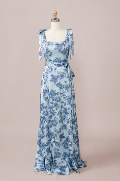 Color: Sky Blue Garden Blue China Pattern Dress, Light Blue Mother Of The Groom Dresses, Blue Pattern Bridesmaid Dresses, Floral Formal Dress Long, Green And Blue Bridesmaid Dresses, Blue Mismatched Bridesmaid Dresses, Blue Satin Bridesmaid Dresses, Mismatched Blue Bridesmaid Dresses, Blue Floral Bridesmaid Dresses