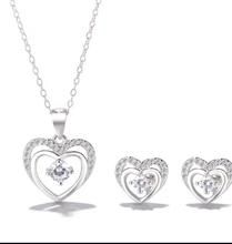 Heart Shape Jewerly Set – Rose Jewelry Store Silver Heart Cut Jewelry Sets For Valentine's Day, Valentine's Day Silver Jewelry Sets With Heart Cut, Valentine's Day Silver Heart-cut Jewelry Sets, Heart-shaped Silver Jewelry Sets For Gifts, Silver Heart-shaped Jewelry Sets For Gifts, Heart Shaped Sterling Silver Jewelry Sets As Gift, Silver Pendant Jewelry Set For Anniversary, Sterling Silver Jewelry Sets For Mother's Day Anniversary, Silver Heart-shaped Jewelry Sets For Anniversary