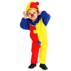 PRICES MAY VARY. *The clown costume is made of lycra, soft and comfotable for kids. *Suit for Halloween costumes, theme parties, role playing, dress up, Childrens day, Trick-or-Treat., and cosplay. Package included: 1*Jumpsuit; 1*Clown nose; 1*Clown hat 3 Sizes for choosing: Small size is for height 34"-43"; Medium size is for height 43"-47"; Large size is for height 47"- 51.2" Cute costumes for Halloween;; Please read size chart before purchasing it. Toddler Dress Up, Clown Suit, Clown Halloween Costumes, Clown Hat, Children Costumes, Clown Nose, Clown Halloween, Kids Carnival, Baby Kostüm