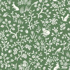 Fox & Hare Wallpaper Hare Wallpaper, Wallpaper Boulevard, Stripped Wallpaper, Toile Wallpaper, York Wallpaper, How To Install Wallpaper, Plant Wallpaper, York Wallcoverings, Paper Floral