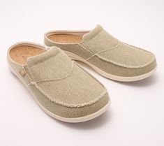 Pairing a weathered canvas upper with orthotic support, these kick-on, kick-off canvas mules provide a look-good, feel-good option for casual days. From RevitalignTM. Comfortable Canvas Shoes For Outdoor, Comfortable Canvas Slip-ons With Rubber Sole, Comfortable Canvas Shoes With Cushioned Footbed For Outdoor, Comfortable Outdoor Canvas Shoes With Cushioned Footbed, Comfortable Cushioned Canvas Shoes For Outdoor, Comfortable Cushioned Outdoor Canvas Shoes, Casual Slip-ons With Arch Support, Spring Outdoor Canvas Shoes, Comfortable Canvas Slip-ons For Outdoor