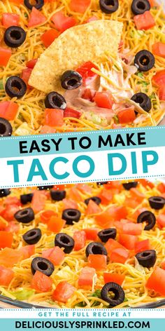 What your Cinco de Mayo dinner party needs! It's a simple Cinco de Mayo appetizer that's ready in just 15 minutes. Delicious and fun to eat, this easy taco dip recipe with cream cheese is sure to be a hit! Easy Taco Dip, Traditional Tacos, Cream Cheese Taco Dip, Crowd Pleasers Recipes, Taco Dip Easy, Chip Dip Recipes, Winter Appetizers, Taco Dip Recipe, Homemade Tortilla Chips