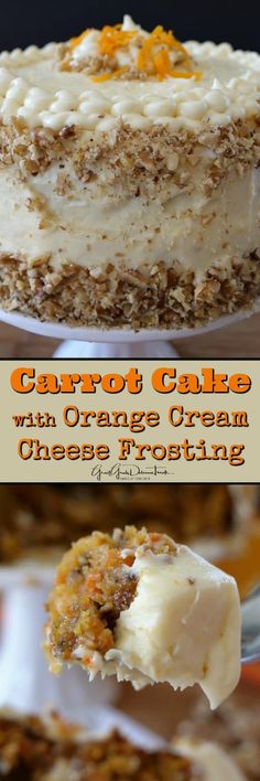 carrot cake with orange cream cheese frosting