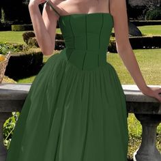 New With Tags Composition: 80% Polyester, 20% Elastane Design: Plain Style: Romantic Thickness: Regular Sheer: No Material: Woven Fabric Sleeve Length: Sleeveless Neckline: Collarless Occasion: Leisure, Wedding, Vacation Green A-line Mini Dress For Casual Occasions, Green Pleated Knee-length Mini Dress, Pleated Mini Dress For Garden Party, Summer Fit And Flare Pleated Maxi Dress, Fitted Pleated Midi Sundress, Fitted Pleated Sundress Midi Dress, Summer Pleated Mini Dress For Garden Party, Green Pleated Dress For Garden Party, Green Pleated Midi Dress For Garden Party