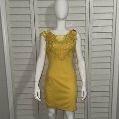 It Is New With Tags And Is Stunning On, Great For Summer Dress, Easter Dress, Spring Dress, Beach, Vacation, Boho, Casual, Date Night, Brunch Dress, Yellow Dress, Mini Dress Short Yellow Sleeveless ,Back Zipper ,Sundress With High Neck Line And Fitted Waste. Goes Well With Brown, Black, Gold, Sandal Dress Has Never Been Worn, Just Sitting In The Closet Back Zipper W/ Open Close Button Please See Attached Condition: Excellent , Brand New ,Tag 95%Polyester, 5%Spandex Measurements: Chest Is Approxi Yellow Dress Mini, Short Sleeve Denim Dress, Navy Blue Floral Dress, Yellow Sundress, Brunch Dress, Light Pink Dress, Casual Date Night, Floral Bodycon, Spaghetti Strap Mini Dress