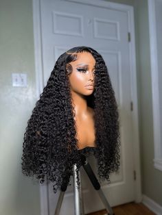 *This is a GLUELESS PREMADE UNIT* All PRE ORDERED wigs take 10-15 business days to be completed. The standard shipping time is 2-3 days. All wigs come fully customized and ready to wear with combs and adjustable straps. All premade wigs come in standard sizes that fit 20in-23.5in head sizes. Wig Specs Wig Specs Style: natural curl pattern Density: 250% Length: 26” Hair type: Virgin (Italian Curly) Color: natural dark brown Lace: hd 6x6 lace closure Italian Curls Curly Hair, Long Curly Hair Wig, Italian Curly Hair, Curly Wig Styles, Brazilian Curly Wig, Curls Wig, Long Curly Wigs, Lace Wigs Styles, Curly Color